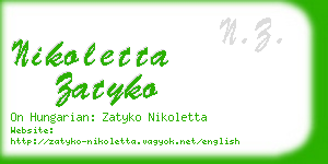 nikoletta zatyko business card